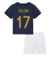 France William Saliba #17 Home Stadium Replica Jersey Kids World Cup 2022 Short Sleeves (+ pants)