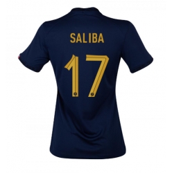 France William Saliba #17 Home Stadium Replica Jersey Women World Cup 2022 Short Sleeves