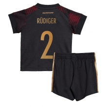 Germany Antonio Rudiger #2 Away Stadium Replica Jersey Kids World Cup 2022 Short Sleeves (+ pants)