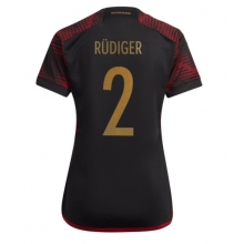 Germany Antonio Rudiger #2 Away Stadium Replica Jersey Women World Cup 2022 Short Sleeves