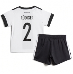 Germany Antonio Rudiger #2 Home Stadium Replica Jersey Kids World Cup 2022 Short Sleeves (+ pants)