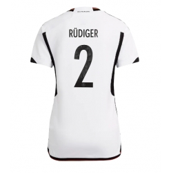 Germany Antonio Rudiger #2 Home Stadium Replica Jersey Women World Cup 2022 Short Sleeves