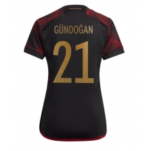 Germany Ilkay Gundogan #21 Away Stadium Replica Jersey Women World Cup 2022 Short Sleeves