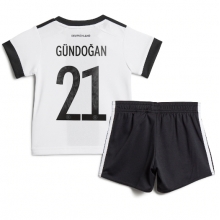 Germany Ilkay Gundogan #21 Home Stadium Replica Jersey Kids World Cup 2022 Short Sleeves (+ pants)