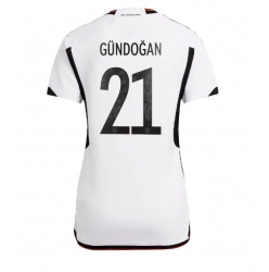 Germany Ilkay Gundogan #21 Home Stadium Replica Jersey Women World Cup 2022 Short Sleeves