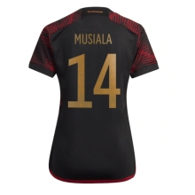 Germany Jamal Musiala #14 Away Stadium Replica Jersey Women World Cup 2022 Short Sleeves