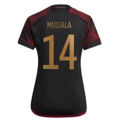 Germany Jamal Musiala #14 Away Stadium Replica Jersey Women World Cup 2022 Short Sleeves