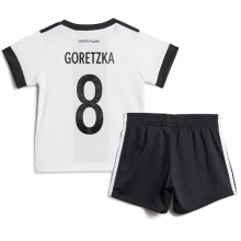 Germany Leon Goretzka #8 Home Stadium Replica Jersey Kids World Cup 2022 Short Sleeves (+ pants)