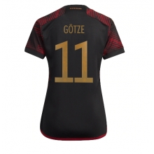 Germany Mario Gotze #11 Away Stadium Replica Jersey Women World Cup 2022 Short Sleeves