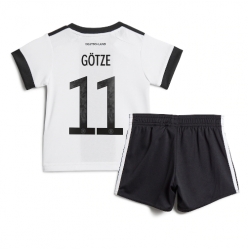 Germany Mario Gotze #11 Home Stadium Replica Jersey Kids World Cup 2022 Short Sleeves (+ pants)