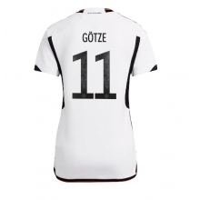 Germany Mario Gotze #11 Home Stadium Replica Jersey Women World Cup 2022 Short Sleeves