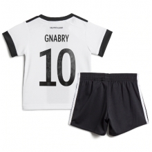 Germany Serge Gnabry #10 Home Stadium Replica Jersey Kids World Cup 2022 Short Sleeves (+ pants)