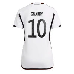 Germany Serge Gnabry #10 Home Stadium Replica Jersey Women World Cup 2022 Short Sleeves