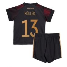 Germany Thomas Muller #13 Away Stadium Replica Jersey Kids World Cup 2022 Short Sleeves (+ pants)