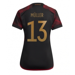 Germany Thomas Muller #13 Away Stadium Replica Jersey Women World Cup 2022 Short Sleeves