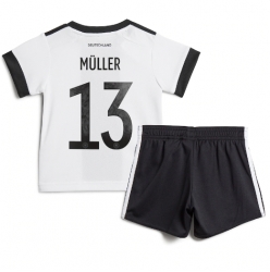 Germany Thomas Muller #13 Home Stadium Replica Jersey Kids World Cup 2022 Short Sleeves (+ pants)