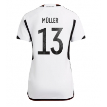 Germany Thomas Muller #13 Home Stadium Replica Jersey Women World Cup 2022 Short Sleeves