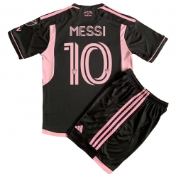 Inter Miami Lionel Messi #10 Away Stadium Replica Jersey Kids 2023-24 Short Sleeves (+ pants)