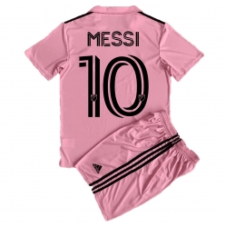 Inter Miami Lionel Messi #10 Home Stadium Replica Jersey Kids 2023-24 Short Sleeves (+ pants)