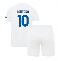 Inter Milan Lautaro Martinez #10 Away Stadium Replica Jersey Kids 2023-24 Short Sleeves (+ pants)