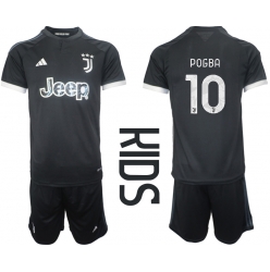 Juventus Paul Pogba #10 Third Stadium Replica Jersey Kids 2023-24 Short Sleeves (+ pants)