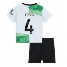 Liverpool Virgil van Dijk #4 Away Stadium Replica Jersey Kids 2023-24 Short Sleeves (+ pants)