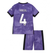 Liverpool Virgil van Dijk #4 Third Stadium Replica Jersey Kids 2023-24 Short Sleeves (+ pants)