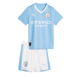 Manchester City Home Stadium Replica Jersey Kids 2023-24 Short Sleeves (+ pants)