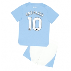 Manchester City Jack Grealish #10 Home Stadium Replica Jersey Kids 2023-24 Short Sleeves (+ pants)