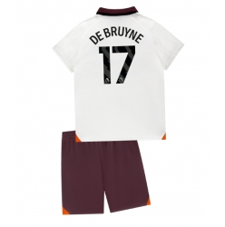 Manchester City Kevin De Bruyne #17 Away Stadium Replica Jersey Kids 2023-24 Short Sleeves (+ pants)