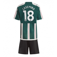 Manchester United Casemiro #18 Away Stadium Replica Jersey Kids 2023-24 Short Sleeves (+ pants)