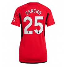 Manchester United Jadon Sancho #25 Home Stadium Replica Jersey Women 2023-24 Short Sleeves