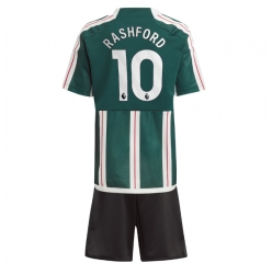 Manchester United Marcus Rashford #10 Away Stadium Replica Jersey Kids 2023-24 Short Sleeves (+ pants)