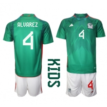 Mexico Edson Alvarez #4 Home Stadium Replica Jersey Kids World Cup 2022 Short Sleeves (+ pants)