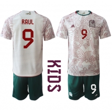 Mexico Raul Jimenez #9 Away Stadium Replica Jersey Kids World Cup 2022 Short Sleeves (+ pants)