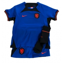 Netherlands Away Stadium Replica Jersey Kids World Cup 2022 Short Sleeves (+ pants)