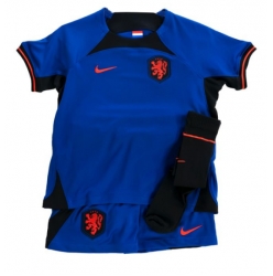 Netherlands Away Stadium Replica Jersey Kids World Cup 2022 Short Sleeves (+ pants)