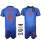 Netherlands Cody Gakpo #8 Away Stadium Replica Jersey Kids World Cup 2022 Short Sleeves (+ pants)