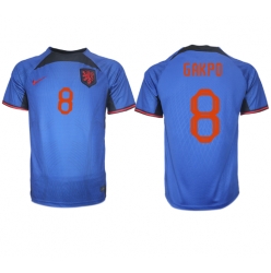 Netherlands Cody Gakpo #8 Away Stadium Replica Jersey World Cup 2022 Short Sleeves