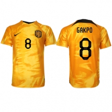 Netherlands Cody Gakpo #8 Home Stadium Replica Jersey World Cup 2022 Short Sleeves