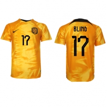 Netherlands Daley Blind #17 Home Stadium Replica Jersey World Cup 2022 Short Sleeves