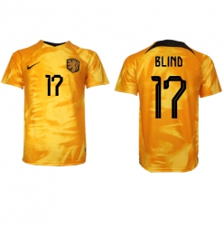 Netherlands Daley Blind #17 Home Stadium Replica Jersey World Cup 2022 Short Sleeves