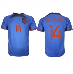 Netherlands Davy Klaassen #14 Away Stadium Replica Jersey World Cup 2022 Short Sleeves