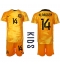 Netherlands Davy Klaassen #14 Home Stadium Replica Jersey Kids World Cup 2022 Short Sleeves (+ pants)