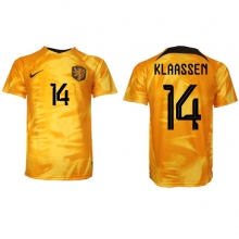 Netherlands Davy Klaassen #14 Home Stadium Replica Jersey World Cup 2022 Short Sleeves