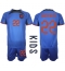 Netherlands Denzel Dumfries #22 Away Stadium Replica Jersey Kids World Cup 2022 Short Sleeves (+ pants)