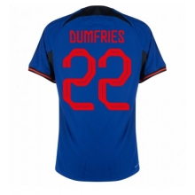 Netherlands Denzel Dumfries #22 Away Stadium Replica Jersey World Cup 2022 Short Sleeves