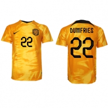 Netherlands Denzel Dumfries #22 Home Stadium Replica Jersey World Cup 2022 Short Sleeves