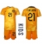 Netherlands Frenkie de Jong #21 Home Stadium Replica Jersey Kids World Cup 2022 Short Sleeves (+ pants)