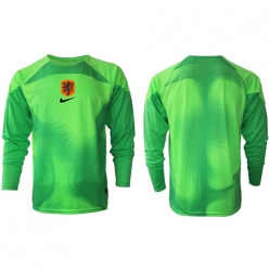 Netherlands Goalkeeper Home Stadium Replica Jersey World Cup 2022 Long Sleeves